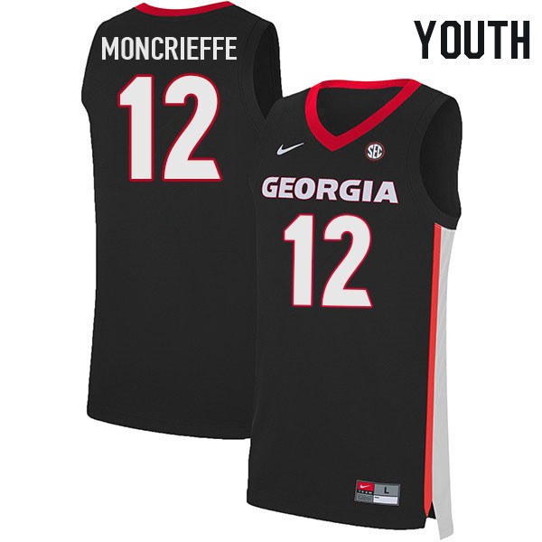Youth #12 Matthew-Alexander Moncrieffe Georgia Bulldogs College Basketball Jerseys Stitched Sale-Bla - Click Image to Close
